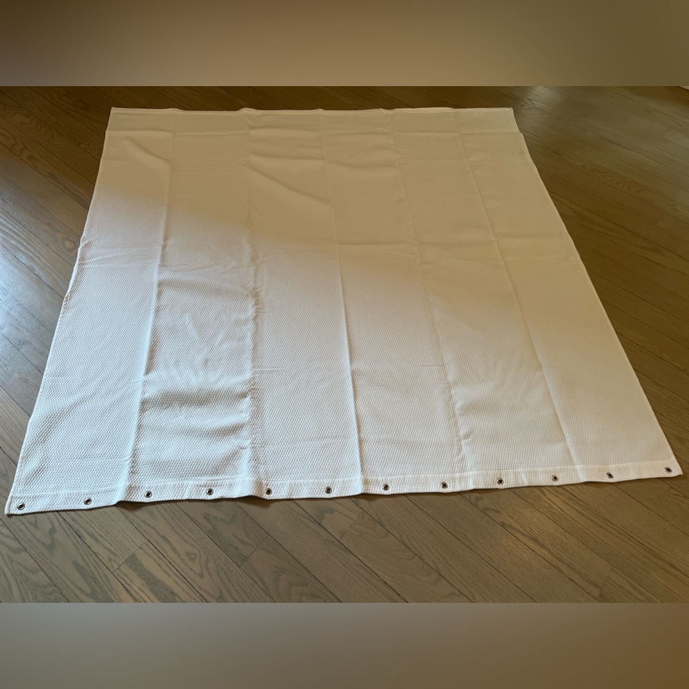 White Textured Shower Curtain Liner - Picture 3 of 6